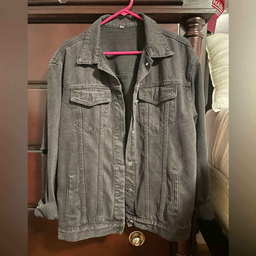 SHEIN - Black Oversized Denim Jacket